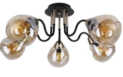 Oświetlenie Przedpokoju|Oświetlenie Jadalni>Candellux Lighting Lampa sufitowa czarno/złota dymiona 5xE27 Unica