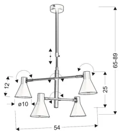 Oświetlenie Przedpokoju|Oświetlenie Jadalni></noscript>Candellux Lighting Lampa sufitowa czarno-złota mat regulowana 4x40W Less