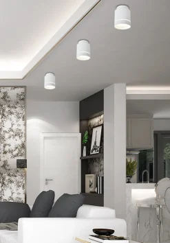 Oświetlenie Przedpokoju|Oświetlenie Sypialni>Candellux Lighting Lampa sufitowa LED Tuba biała oprawa 12W