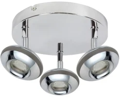 Oświetlenie Przedpokoju|Oświetlenie Sypialni>Candellux Lighting Lampa sufitowa LED 3x6W 26cm SKIPPER PLAFON LED COB GŁÓWKA OKRĄGŁA Z PRZEGUBEM CHROM