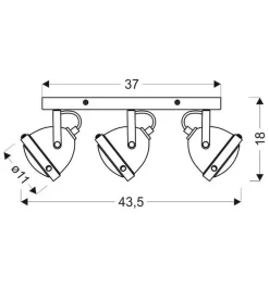 Oświetlenie Przedpokoju|Oświetlenie Jadalni></noscript>Candellux Lighting Lampa sufitowa listwa rdzawa 3x40W GU10 Frodo