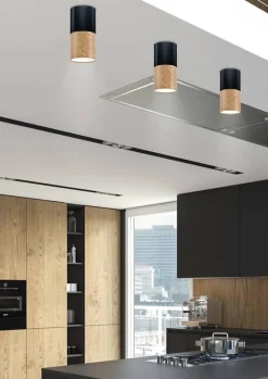 Oświetlenie Przedpokoju|Oświetlenie Jadalni>Candellux Lighting Lampa sufitowa natynkowa Tuba czarny drewno GU10