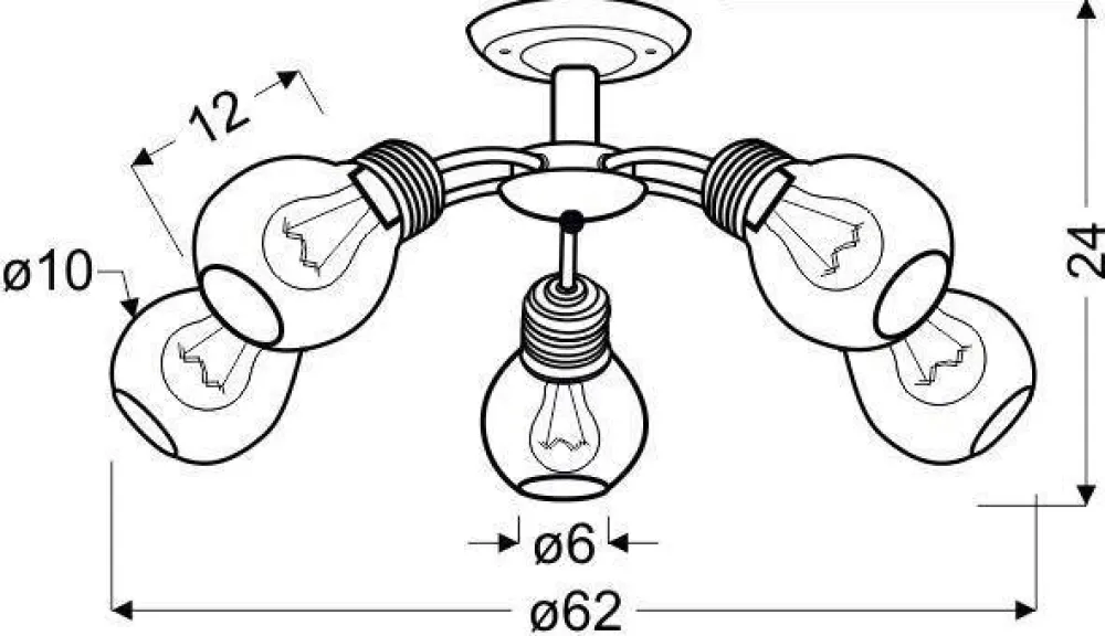 Oświetlenie Jadalni|Oświetlenie Sypialni>Candellux Lighting Lampa sufitowa patynowa druciany abażur 5x60W Gliva
