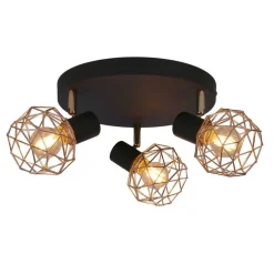 Oświetlenie Przedpokoju|Oświetlenie Jadalni>Candellux Lighting Lampa sufitowa plafon czarny klosz miedziany Acrobat