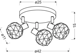 Oświetlenie Przedpokoju|Oświetlenie Jadalni></noscript>Candellux Lighting Lampa sufitowa plafon czarny klosz miedziany Acrobat