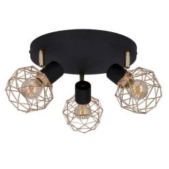 Oświetlenie Przedpokoju|Oświetlenie Jadalni></noscript>Candellux Lighting Lampa sufitowa plafon czarny klosz miedziany Acrobat