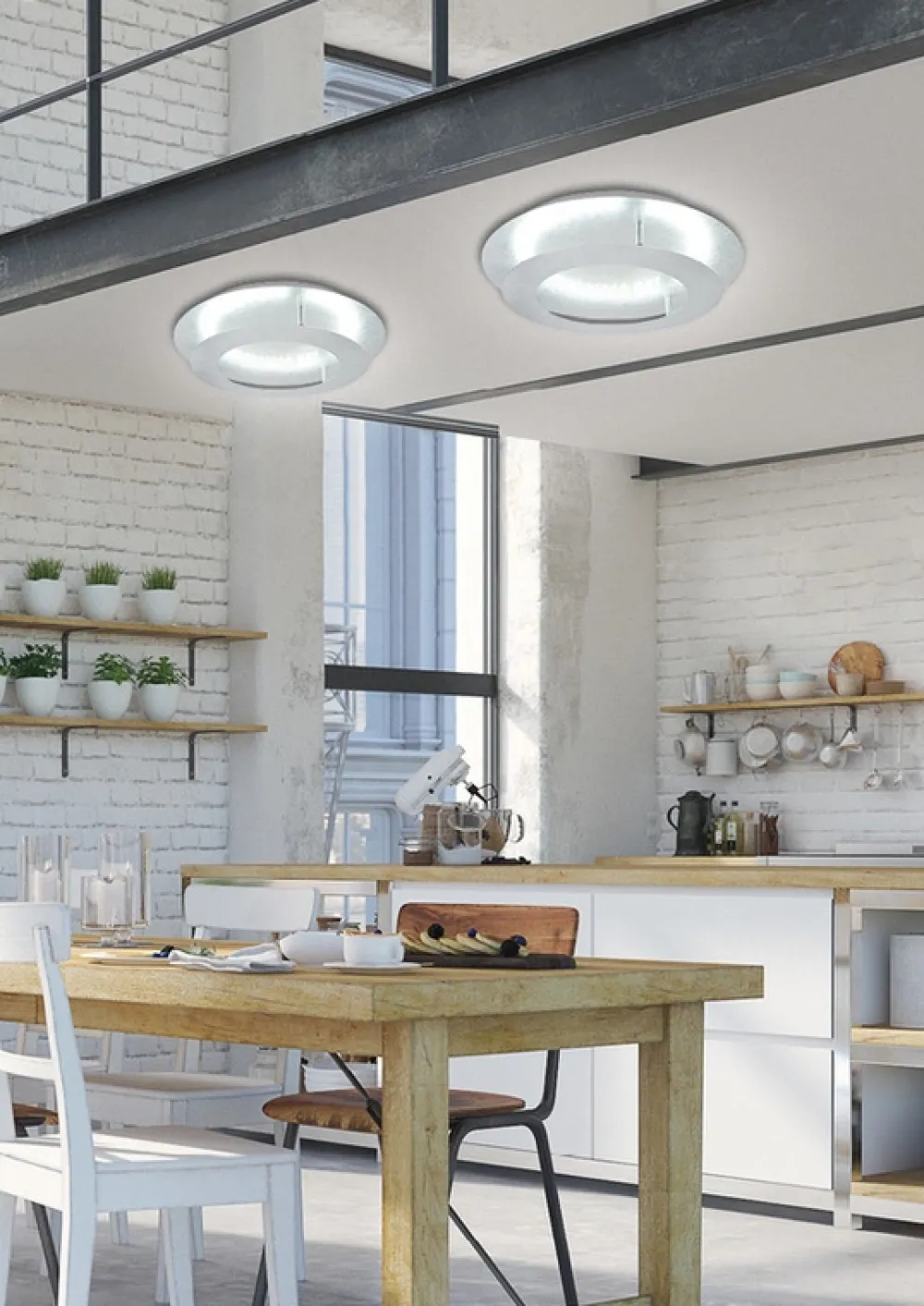 Oświetlenie Przedpokoju|Oświetlenie Łazienki>Candellux Lighting Lampa sufitowa plafon srebrny 50cm LED Merle