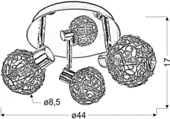 Oświetlenie Przedpokoju|Oświetlenie Jadalni>Candellux Lighting Lampa sufitowa plafon 3X40W G9 chrom COLLAR