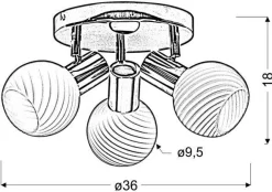 Oświetlenie Pokoju Dziecięcego|Oświetlenie Sypialni></noscript>Candellux Lighting Lampa sufitowa plafon 3X40W E14 chrom TURNO