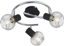 Oświetlenie Przedpokoju|Oświetlenie Jadalni>Candellux Lighting Lampa sufitowa spirala 3X40W E14 czarny/chrom OSLOK
