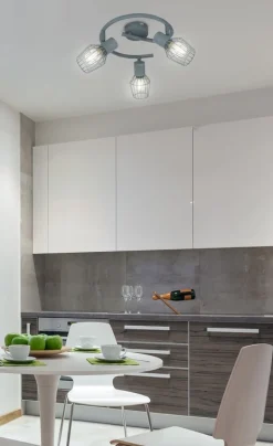 Oświetlenie Przedpokoju|Oświetlenie Jadalni>Candellux Lighting Lampa sufitowa spirala 3X40W E14 szary VIKING