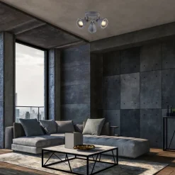 Oświetlenie Przedpokoju|Oświetlenie Sypialni>Candellux Lighting Lampa sufitowa szara regulowana 3xE14 Crodo