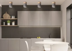 Oświetlenie Przedpokoju|Oświetlenie Łazienki>Candellux Lighting Lampa sufitowa szaro-drewniana 1xGU10 6,8x10cm Tuba