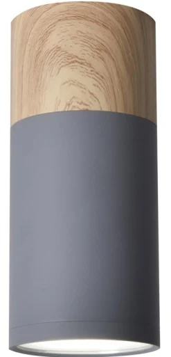 Oświetlenie Przedpokoju|Oświetlenie Jadalni>Candellux Lighting Lampa sufitowa szaro-drewniana 6,8x15cm Tuba