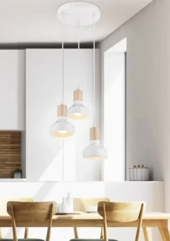 Oświetlenie Przedpokoju|Oświetlenie Jadalni>Candellux Lighting Lampa sufitowa wisząca biała na talerzu 3x40W Puerto