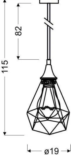 Oświetlenie Przedpokoju|Oświetlenie Jadalni>Candellux Lighting Lampa sufitowa wisząca czarna druciana 1x60W Graf