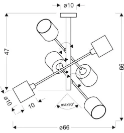 Oświetlenie Przedpokoju|Oświetlenie Jadalni>Candellux Lighting Lampa sufitowa wisząca satyna nikiel sztyca 6x40W Sax
