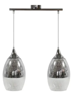 Oświetlenie Przedpokoju|Oświetlenie Jadalni>Candellux Lighting Lampa sufitowa wisząca srebrna regulowana 2x60W E27 Celia