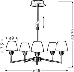 Oświetlenie Przedpokoju|Oświetlenie Jadalni>Candellux Lighting Lampa Sufitowa Wisząca Togo G9 Nikiel Mat