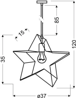 Oświetlenie Przedpokoju|Oświetlenie Jadalni>Candellux Lighting Lampa sufitowa wisząca 1X60W E27 GWIAZDKA