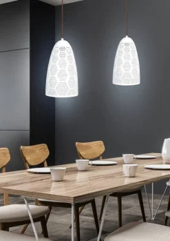 Oświetlenie Przedpokoju|Oświetlenie Jadalni>Candellux Lighting Lampa sufitowa wisząca 1X60W E27 ażurowy biały BENE