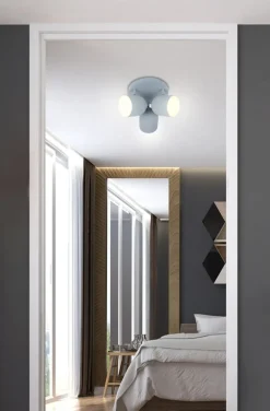 Oświetlenie Przedpokoju|Oświetlenie Jadalni>Candellux Lighting Lampa sufitowa 3xE27 szara 32cm AZURO