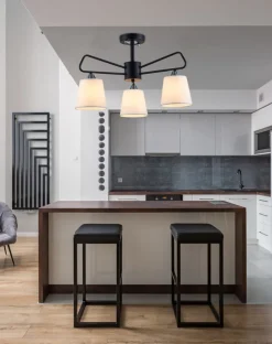 Oświetlenie Przedpokoju|Oświetlenie Jadalni></noscript>Ledea Lampa sufitowa żyrandol Morley czarny z białymi kloszami