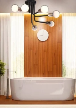 Oświetlenie Sypialni|Oświetlenie Salonu>Candellux Lighting Lampa sufitowa żyrandol stalowy czarno-złoty Spill