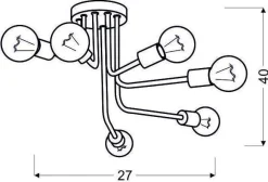 Oświetlenie Sypialni|Oświetlenie Salonu></noscript>Candellux Lighting Lampa sufitowa żyrandol stalowy czarno-złoty Spill