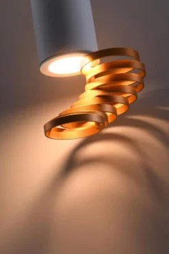 Oświetlenie Jadalni|Oświetlenie Kuchni>Candellux Lighting Lampa sufitowa złoty+biały 6x20cm Tuba