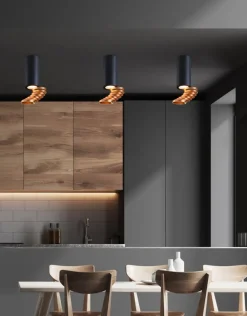 Oświetlenie Przedpokoju|Oświetlenie Jadalni>Candellux Lighting Lampa sufitowa złoty+czarny 6x20cm Tuba