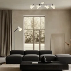 Oświetlenie Przedpokoju|Oświetlenie Jadalni>Candellux Lighting Lampa sufitowa Zumba czteropunktowa biało-czarna regulowana