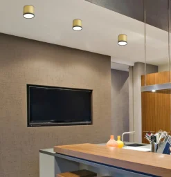 Oświetlenie Przedpokoju|Oświetlenie Jadalni>Candellux Lighting Lampa tuba sufitowa LED 9W złota 8,8x7,5cm