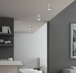 Oświetlenie Przedpokoju|Oświetlenie Jadalni>Candellux Lighting Lampa tuba sufitowa srebrna 10cm 1xGU10