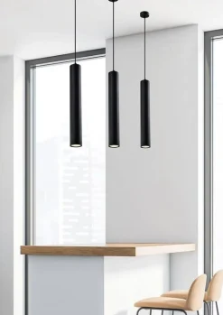 Oświetlenie Przedpokoju|Oświetlenie Łazienki>Candellux Lighting Lampa tuba wisząca czarna 40cm 1xGU10 Tubo