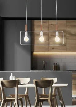 Oświetlenie Jadalni|Oświetlenie Kuchni>Candellux Lighting Lampa wisząca biała regulowana wysokość 3x60W E27 Frame