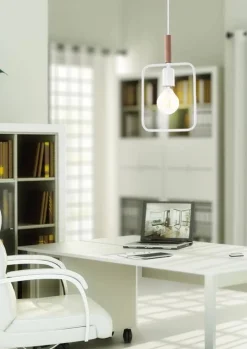 Oświetlenie Jadalni|Oświetlenie Kuchni>Candellux Lighting Lampa wisząca biała regulowana wysokość 60W E27 Frame