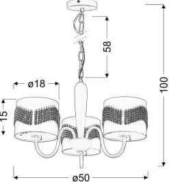 Oświetlenie Przedpokoju|Oświetlenie Jadalni>Candellux Lighting Lampa wisząca biała z koralikami Antonio