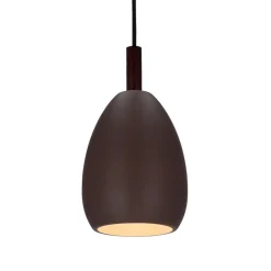 Oświetlenie Przedpokoju|Oświetlenie Jadalni></noscript>Ledea Lampa wisząca brązowa metal / drewno E27 Flen