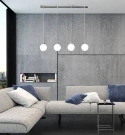 Oświetlenie Przedpokoju|Oświetlenie Jadalni>Candellux Lighting Lampa wisząca chrom/biała kula 4 Maldus