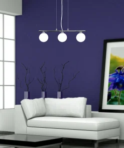 Oświetlenie Przedpokoju|Oświetlenie Łazienki>Candellux Lighting Lampa wisząca chrom/biała kula 3 RAISA