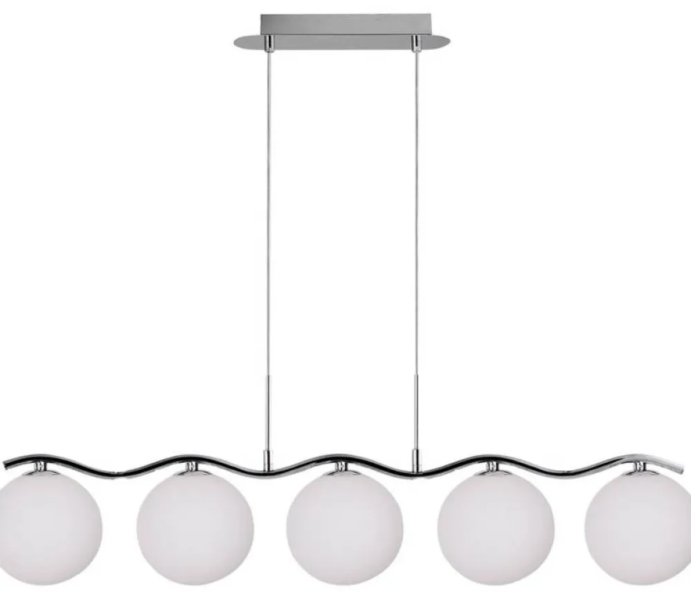 Oświetlenie Przedpokoju|Oświetlenie Jadalni>Candellux Lighting Lampa wisząca chrom/biała kula 5 Ramon