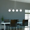 Oświetlenie Przedpokoju|Oświetlenie Łazienki>Candellux Lighting Lampa wisząca chrom/biała kula 4 RAISA