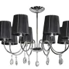 Oświetlenie Przedpokoju|Oświetlenie Jadalni>Candellux Lighting Lampa wisząca chrom/czarna z kryształkami 8x40W Sorento