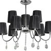 Oświetlenie Jadalni|Oświetlenie Sypialni>Candellux Lighting Lampa wisząca chrom/czarna z kryształkami 9x40W Sorento