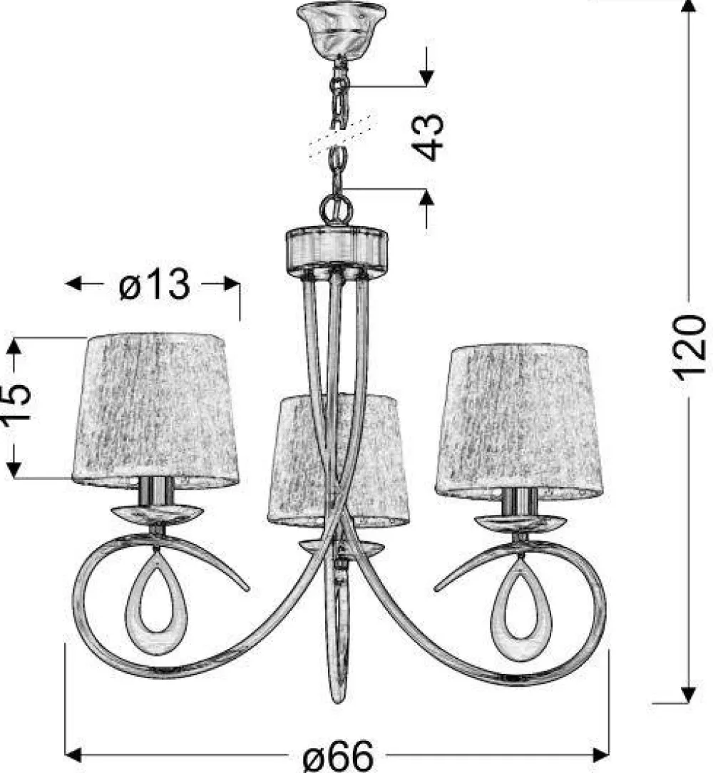 Oświetlenie Przedpokoju|Oświetlenie Jadalni>Candellux Lighting Lampa wisząca chromowa biały abażur tkany 3x40W Arnika