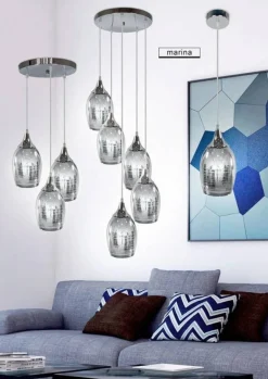 Oświetlenie Przedpokoju|Oświetlenie Jadalni>Candellux Lighting Lampa wisząca chromowa lustrzany klosz 1xE27 Marina