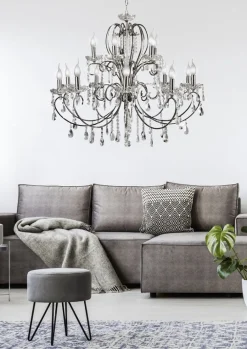 Oświetlenie Sypialni|Oświetlenie Salonu>Candellux Lighting Lampa wisząca chromowa z kryształami żyrandol 15x40W Aurora