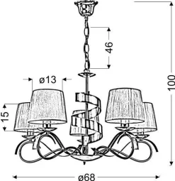 Oświetlenie Jadalni|Oświetlenie Sypialni></noscript>Candellux Lighting Lampa wisząca chrom/złota 5xE14 żyrandol Decanis