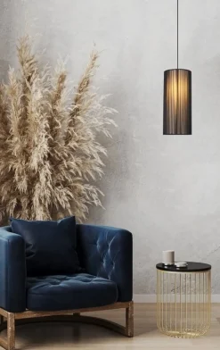 Oświetlenie Jadalni|Oświetlenie Kuchni>Ledea Lampa wisząca czarna drewniana 18cm Kioto